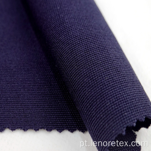 Azul DTY Poliéster Spandex Knit tecido reciclado com nervuras